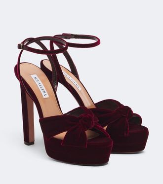 Aquazzura Sandalias con plataforma Cupid de terciopelo