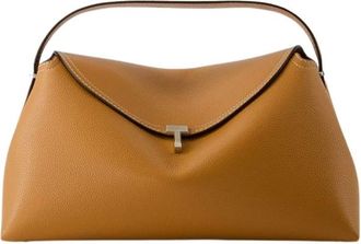 Toteme Handbags, female, Brown, Size: ONE SIZE Tan Leather Top Handle Bag