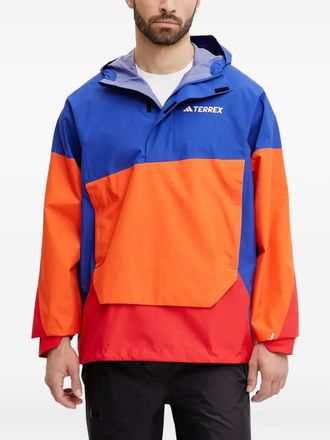adidas colour-blocked hooded jacket - men - Recycled Polyester/Thermoplastic Polyurethane (TPU) - M - Orange