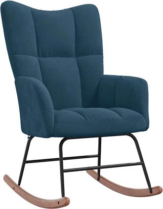 vidaXL Silla Mecedora De Terciopelo Azul Vidaxl
