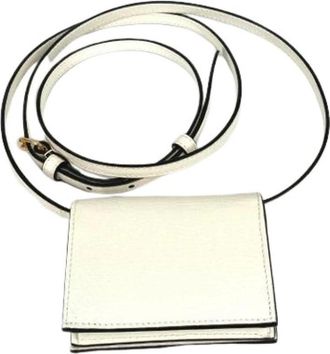 Gucci Pre-owned Vintage Bi-fold Portemonnee - Heren - Vintage Mini Tas - Wit - ONE Size - Leer - Vintage