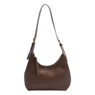 Generic Stylish PU Leather Hobo Bag for Women Girls Casual Top Handle Shoulder Bag with Pocket Organization