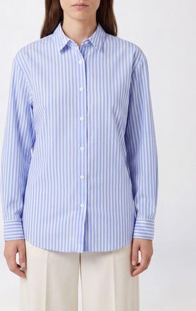 MC2 Saint Barth Camicia a righe in cotone con maniche lunghe e fondo curvo