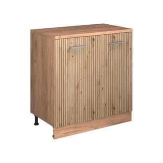 Vicco Armario De Cocina Para Techo Inclinado R-line, Roble Artesanal, 80 Cm Sin Inclinaci&oacute;n Con 2 Puertas, Vicco