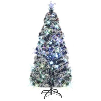 vidaXL Árbol de Navidad preiluminado con soporte y LED fibra óptica 180 cm vidaXL