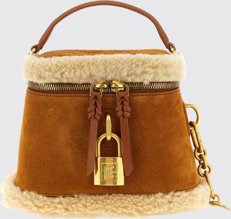 Balmain Pulse Vanity Mini Bag in Shearling and Suede Leather