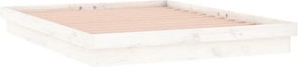 vidaXL Led Bed Frame without Mattress White 160x200 cm Solid Wood Vidaxl
