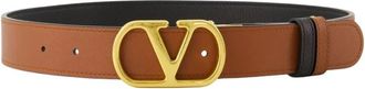 Valentino Garavani VLogo Signature Reversible Riem - Dames - Riemen - Bruin - 80 CM - Leer - Accessoires