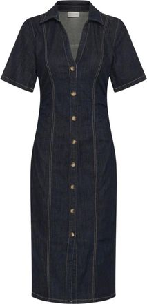 Kaffe Shirt Jurken - Dames - Jurken - Blauw - Maat: XS
