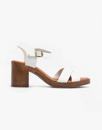 Hush Puppies Womens Hush Puppies GEORGIA Womens Leather Sandals White - Size: 5