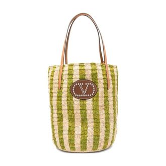 Valentino VLogo Raffia Tote Bag - Dames - Tassen - Veelkleurig - Maat: ONE Size Leer