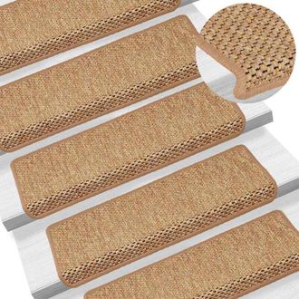 vidaXL vidaXL Tappeti Autoadesivi Scale Aspetto Sisal 15pz 65x21x4 Arancione