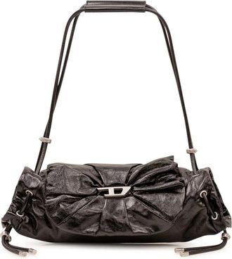 Diesel Scrunch-D Shoulder S - Dames - Schoudertassen - Zwart - ONE Size - Leer - Tassen