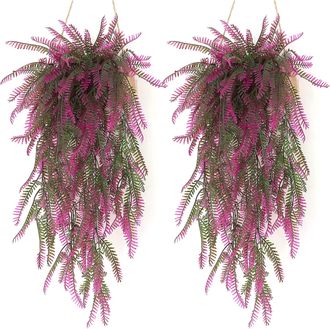 OEM 2 Piezas De Helecho Artificial, Planta Decorativa Artificial Para Exteriores, Ideal Para Celebraciones, Bodas, Cocinas, Jardines Y Decoraci&oacute;n De Ofici