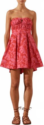 Shona Joy Antonia Strapless Bustier Mini Dress In Pink