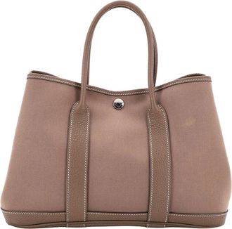 Herm&egrave;s Garden Party Tote Toile And 30 (Authentic Pre-Loved)