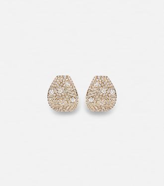 Stone and Strand Keepsake 14kt gold huggie earrings with diamonds