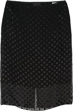 Givenchy polka dot-devor&eacute; skirt - women - Viscose/Acetate/Silk/Silk - 34 - Black