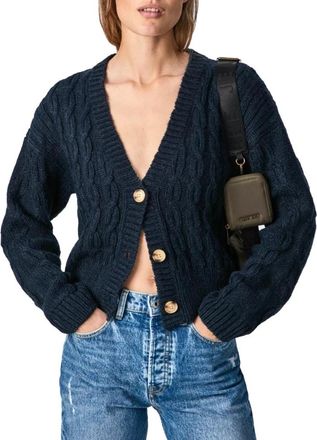 Pepe Jeans London Cardigan - Dames - Vesten - Blauw - L - Truien & Vesten