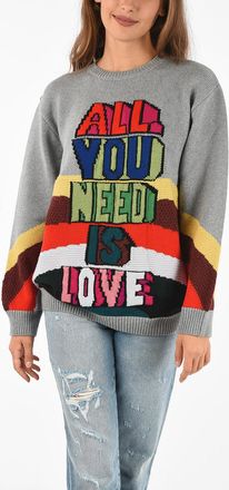 Stella McCartney THE BEATLES Maglia Girocollo ALL YOU NEED IS LOVE in Lana Vergine Stella McCartney