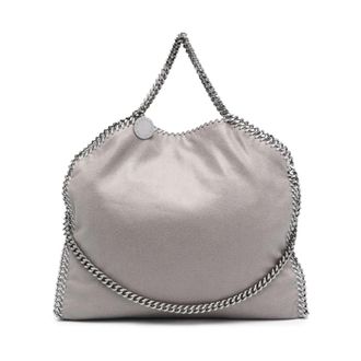 Stella McCartney Falabella Fold-Over Tote - Dames - Handtassen - Grijs - ONE Size - Su&egrave;de - Tassen