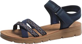 Generic Walking Sandals Womens Vintage Easy Fasten Suede Flat Sandals Casual Comfortable Soft Sole Open Toe Sandal Fashion Lightweight Versatile Slingback Sum