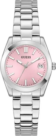 Guess Date Bracelet Watch, 32mm in Pink/silver at Nordstrom