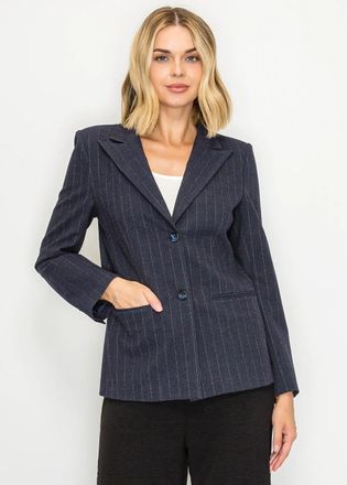 YAL New York Tailored Navy Blazer with Welt Pockets