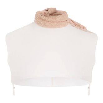 Philosophy di Lorenzo Serafini Korte top met hoge kraag - Dames - Tops - Roze - Maat: XS Katoen
