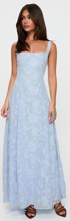 Princess Polly Margaux Floral Burnout Gown in Blue at Nordstrom, Size 0