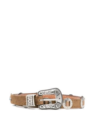 Golden Goose Lace S Washed Nabuk Body With Leather Threadings Belt