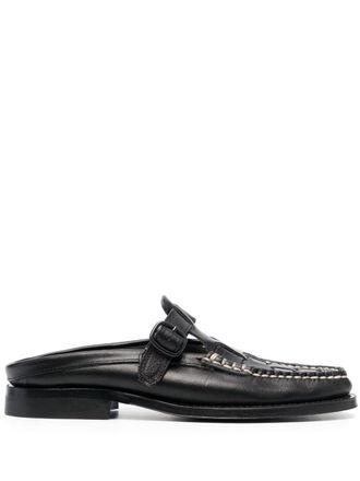 Hereu Ferriol interwoven leather mules - Black