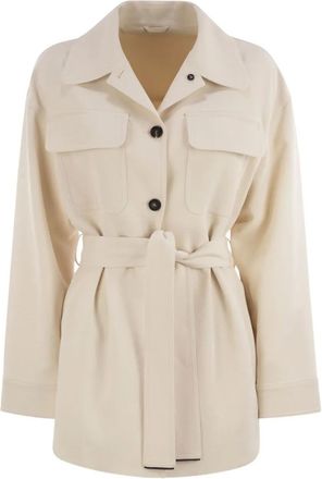 Brunello Cucinelli Giacca con cintura - Bianco