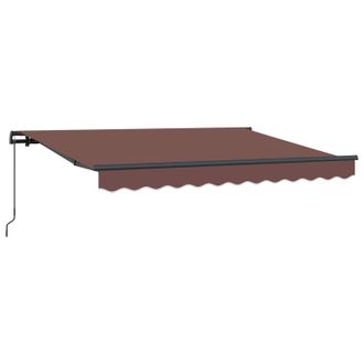 vidaXL Toldo Retr&aacute;ctil Marr&oacute;n 300 X 200 Cm Tela Vidaxl
