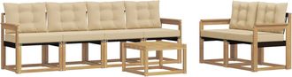 vidaXL Conjunto De Sof&aacute;s De Exterior 7 Uds. Y Beige Vidaxl