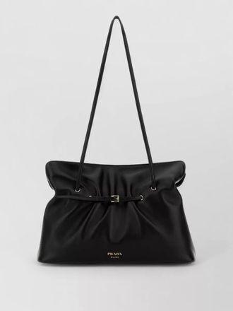 Prada nappa leather shoulder bag with long straps