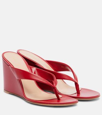 Gianvito Rossi Sandalias de piel con cu&ntilde;a
