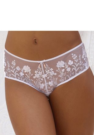 Lascana Stringpanty LASCANA Maria, Damen, Gr. 36/38, weiss (uni wei&szlig;), Mesh, Obermaterial: 76% Polyamid, 21% Polyester, 3% Elasthan, figurbetont, Unterhosen S