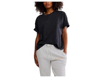 Free People Movement Tackle T-Shirts Womens Clothing Black : LG (Womens 12-14), Cotton