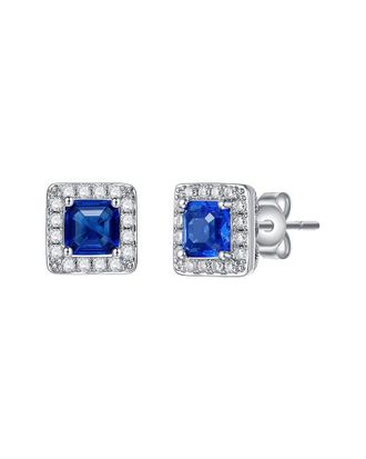 Rachel Glauber Rhodium Plated Cz Studs