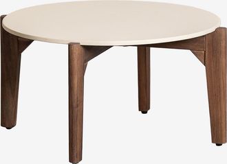 Sklum Sklum - Mesa De Centro Para Jard&iacute;n Redonda En Cemento Y Madera De Acacia Xajul