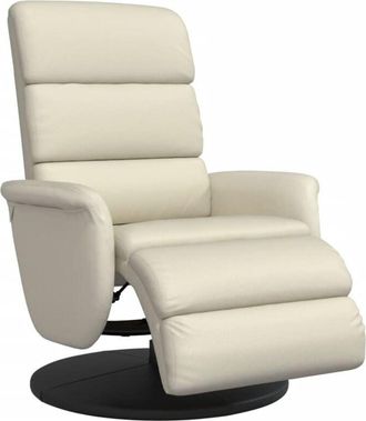 vidaXL Vidaxl - Sill&oacute;n Reclinable Con Reposapi&eacute;s Cuero Sint&eacute;tico Color Crema