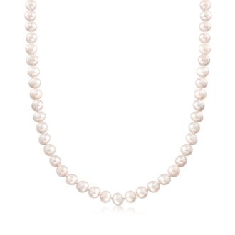 Ross-Simons 6-7mm Cultured Pearl Necklace With Sterling Silver