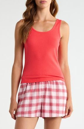 Open Edit Rib Tank in Red Bittersweet at Nordstrom, Size X-Small