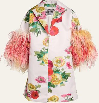Libertine - Libertine Pat Nixon Feathered Oversized Coat