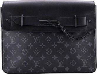 Louis Vuitton Black Monogram Eclipse Canvas Pochette Steamer (Authentic Pre- Loved)