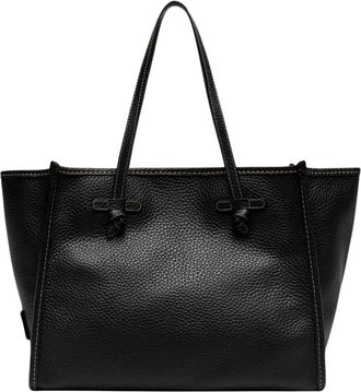 Gianni Chiarini Marcella Grained Leather Tote Bag - Dames - Shoppers - Zwart - ONE Size - Leer - Tassen