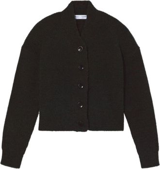 Proenza Schouler fluffy knit cardigan - women - Polyamide/Acrylic/Wool/Spandex/Elastane/Polyester - M - Black