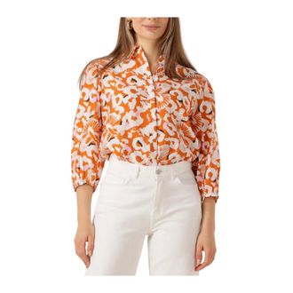 Pom Amsterdam Dames, Blouses & Shirts, Oranje, Maat: XS Nylon