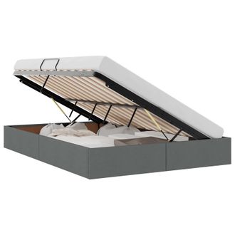 vidaXL Letto Ottomano Grigio Scuro 140 X 200 Cm Tessuto Vidaxl